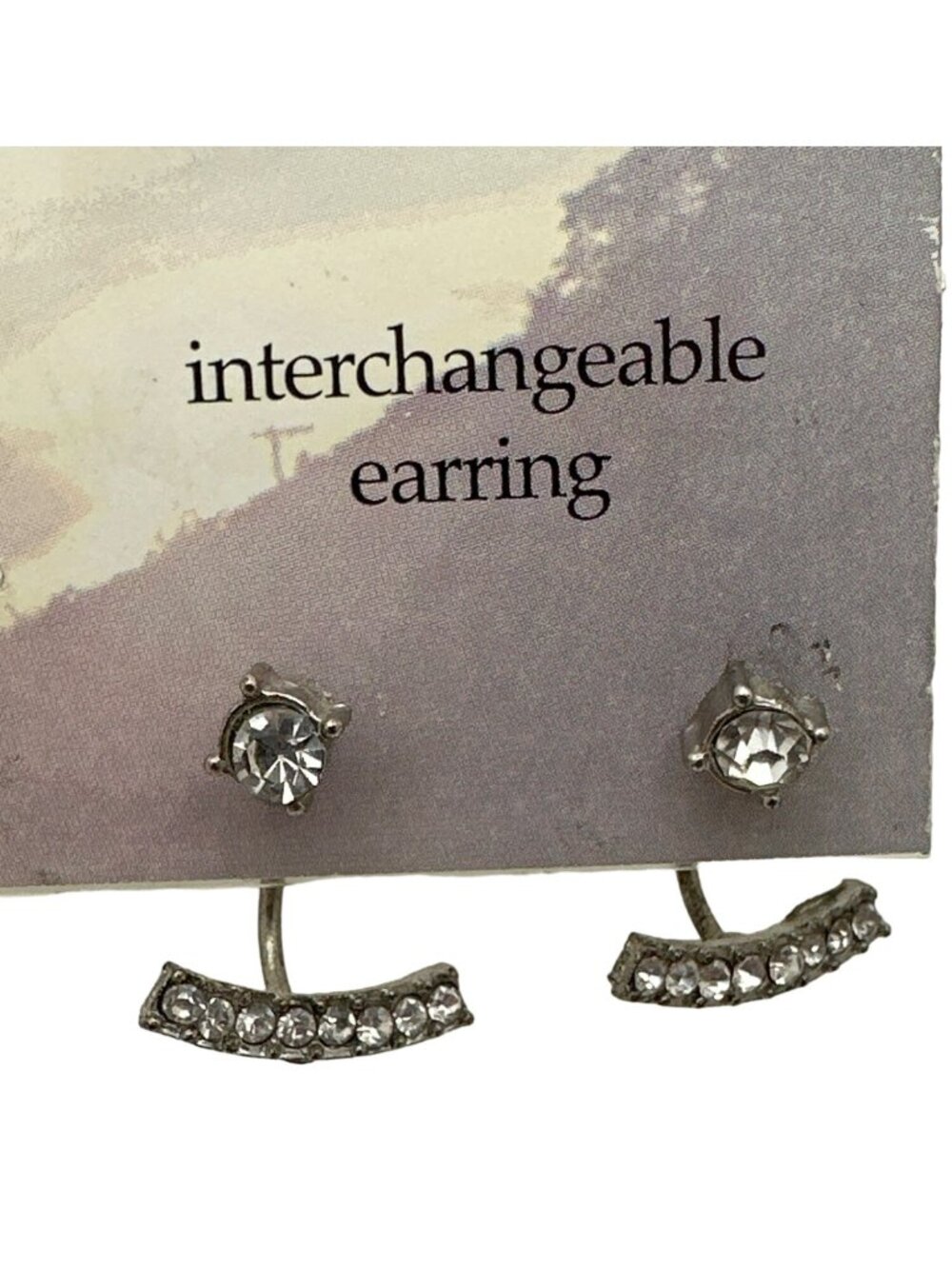 Vintage Interchangeable Ear Jacket Earrings Cuff Stud Rhinestone Versatile Looks